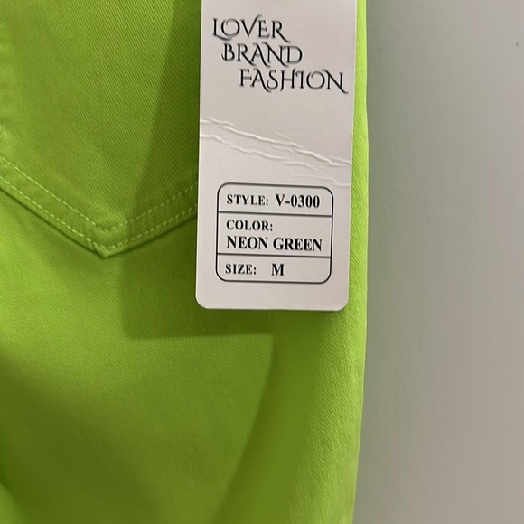 Neon Green Jeggings Size Medium NWT - Picture 3 of 3